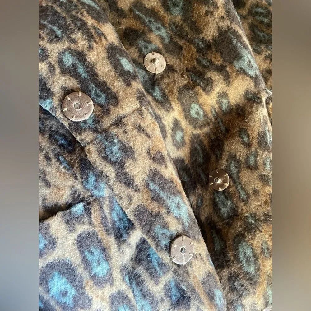 UGG Women's Hattie Long Oversized Coat Animal Print Novelty Size Médium - Picture 15 of 17